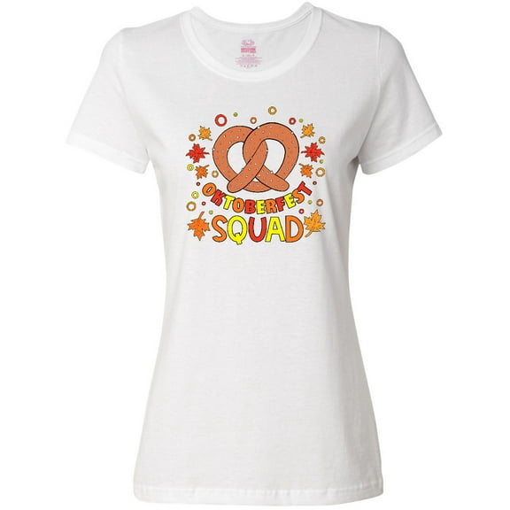 Inktastic Oktoberfest Squad Fall Leaves Pretzel Women's T-Shirt