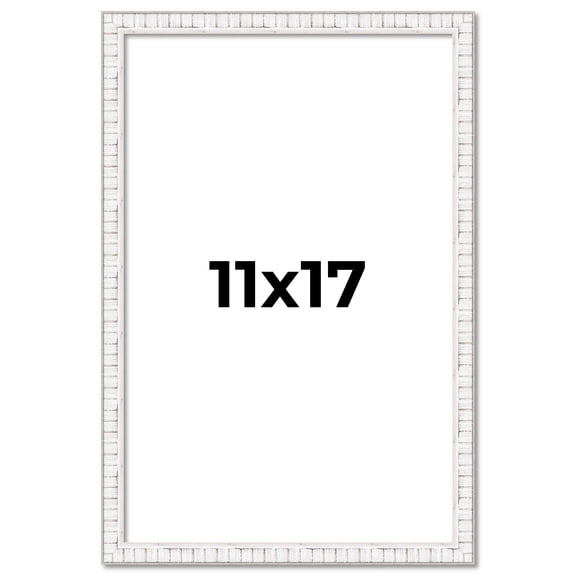 11x17 Frame White Real Wood Picture Frame Width 0.75 inches | Interior Frame Depth 0.5 inches |