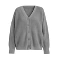 thumbnail image 4 of DIOAZUD Cardigan Sweaters for Women Oversized Chunky Knit Button Down V Neck Long Sleeve Lightweight Fall Sweaters Ladies Outerwear Gray S-XXXL, 4 of 8