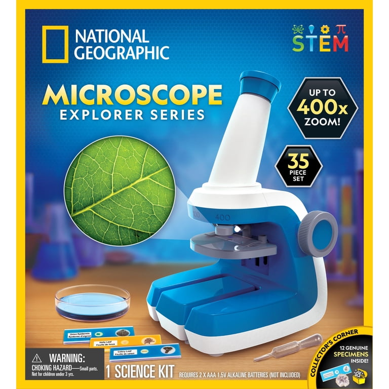 NATIONAL GEOGRAPHIC Kids Microscope Kit - Up to 400x Zoom
