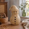 thumbnail image 6 of Snowman Figurine, 12 in Woven Texture Tabletop Decoration, Christmas Holiday Decor, 6 of 7