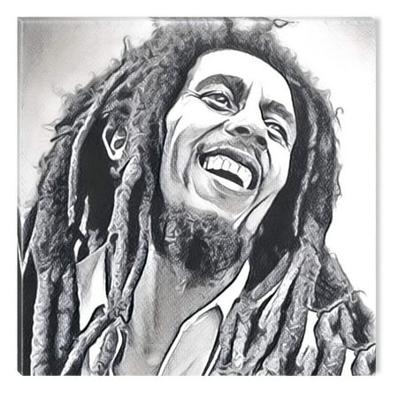 Startonight Canvas Wall Art Black and White Abstract Bob Marley Celebrity Prisma, Dual View Surprise Artwork Modern Framed Ready to Hang Wall Art 100% Original Art Painting 31.50 X 31.50