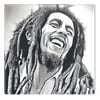 Startonight Canvas Wall Art Black and White Abstract Bob Marley Celebrity Prisma, Dual View Surprise Artwork Modern Framed Ready to Hang Wall Art 100% Original Art Painting 31.50 X 31.50 inch