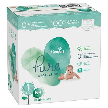 Item By Pampers Pure Protection Diapers 12 hours of leak protection. size: 1 -164 ct. (8-14