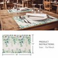 thumbnail image 3 of Placemats Set of 6, Green Eucalyptus Leaves Woven Placemat, Linen Place Mats for Kitchen/Dining Tables, Spring Daily Flowers Botanical Linen Washable Table Mats for Party, 3 of 8