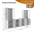 thumbnail image 3 of RichYa Kitchen Pantry Storage Cabinets,94.4''W Modular Furniture Cabinets with Hutch,Sideboard Buffet Cabinet with Doors and Shelves for Dining Room,Living Room,White, 3 of 10