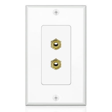Home Theater Speaker Wall Plate Outlet - 1 Speaker Sound Audio Distribution Panel Gold Plated Copper Banana Plug Binding Post Connector Insert Jack Coupler (1 Pair, Single Gang, (Best Home Audio Distribution System)