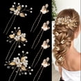 thumbnail image 1 of Conjunto de horquillas para el pelo de aleación de perlas hechas a mano de estilo europeo y americano para novias, conjunto de siete piezas para bodas, combinación de horquillas para el pelo, 1 of 5
