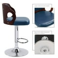 thumbnail image 3 of Lacoo Walnut Bentwood Bar Stools with PU Leather ,Blue,1 Piece, 3 of 6