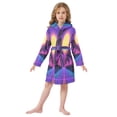 thumbnail image 6 of FORMRS Niños Bathrobe Unisex Hooded Robe Soft Plush Pajamas Sleepwear, Size 4-6T, Purple Neon Road, 6 of 7