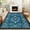 Teal, variant on GlowSol 2x6 Rice Camel Washable Vintage Floral Runner Rug, Non Slip Low Pile Rug for Hallway Kitchen Bedroom