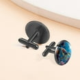 thumbnail image 6 of PhooArto Men's Classic Stainless Steel, Sunlight Shines Sea Turtle Cufflinks Business Wedding Shirts, Black, 6 of 6