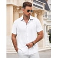 thumbnail image 4 of COOFANDY Mens Short Sleeve Button Down Shirt Lightweight Casual Shirts for Vacation Shirts, 4 of 6