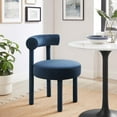 thumbnail image 2 of Side Dining Chair, Midnight Blue, Velvet, Kitchen Cafe Bistro Hospitality Restaurant, Modern Contemporary Boutique HB34836, 2 of 9