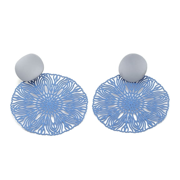 SOHI Women Blue Contemporary Drop Earrings