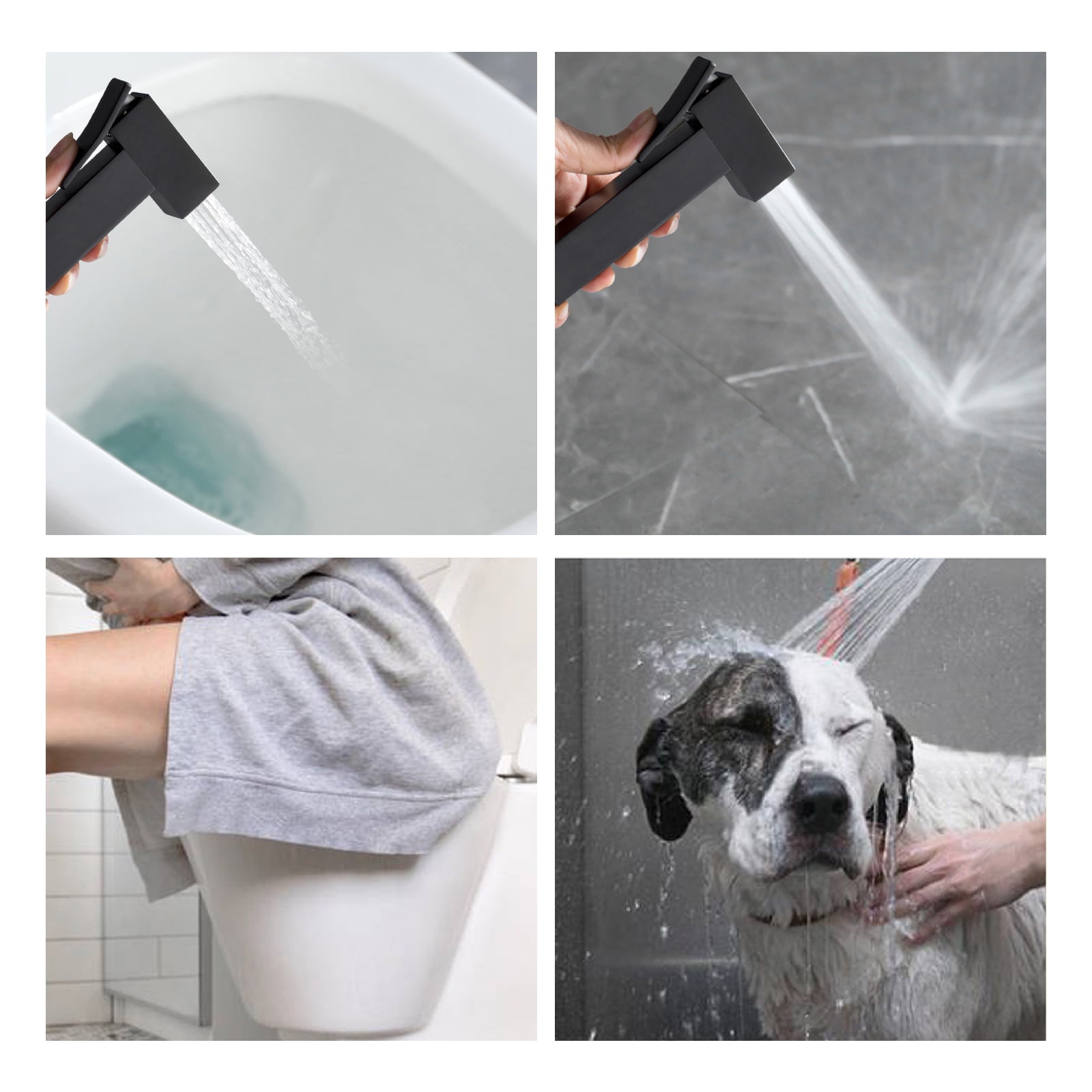 Cobbe Adjustable Temperature Handheld Bidet Sprayer kit for Toilet Bathroom Wall Mounted Toilet Attachment for Hygienic Cleaning Matte Black