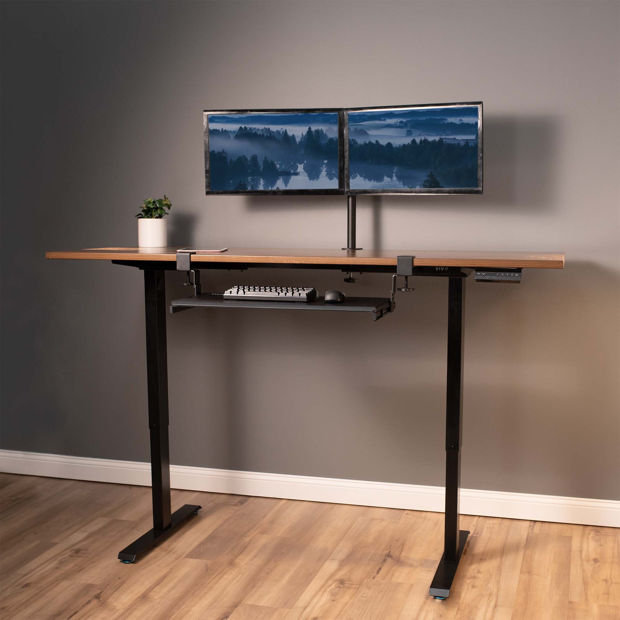 VIVO Height Adjustable Clamps & Rails for Custom Wood Keyboard Tray - Pack of 2