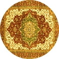 thumbnail image 1 of Ahgly Company Machine Washable Indoor Round Persian Yellow Traditional Area Rugs, 5' Round, 1 of 4