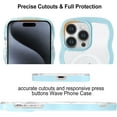 thumbnail image 5 of Magnetic Case Candy Wave Frame Case for iPhone 15 Pro Max 6.7 inch, Cute Curvy Case Compatible with Magsafe Shockproof Cover Non-Yellowing Clear Case Slim Fit Case for Women Girl-Sierra Blue, 5 of 12