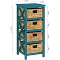 thumbnail image 2 of eHemco 4 Tier X-Side End Storage Cabinet with 4 Wicker Baskets, Teal, 2 of 7