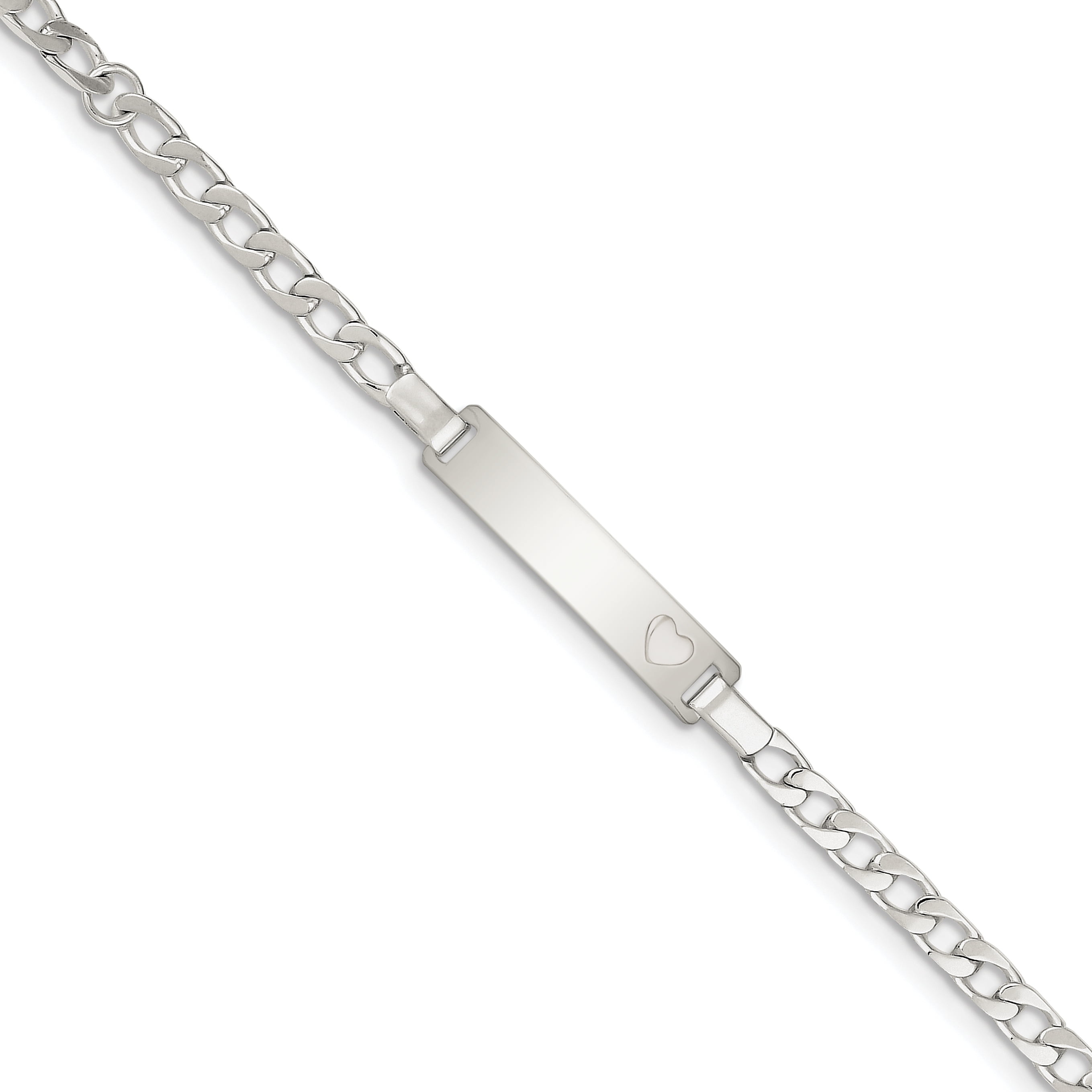 Sterling Silver Engravable Polished Baby ID Bracelet