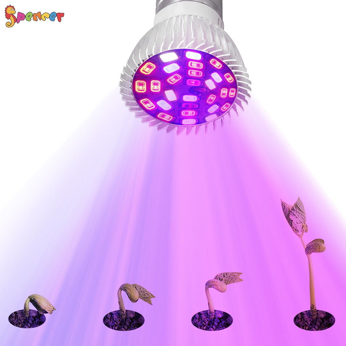 4-20Pcs E27 28W Full Spectrum LED Grow Light Bulb Hydroponic Plants Growing Lamp 
