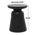 thumbnail image 4 of DecMode 15" x 19" Black Metal Accent Table with Bell Shaped Base, 1-Piece, 4 of 15