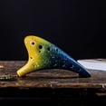 thumbnail image 1 of 12 Holes Ceramic Ocarina Alto C Starry Style Musical Instrument with Lanyard Music Score Protective, 1 of 8