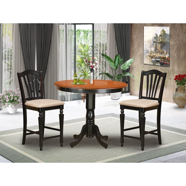 3 PC counter height pub set - high top Table and 2 counter height stool.