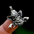 thumbnail image 3 of GKNET Men's Silver Western Cowboy Skull Pendant Necklace Stainless Steel Delicate Jewelry Gift, 3 of 5