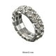 thumbnail image 3 of Anillo de Promesa de Boda de Compromiso Sonducket Diamantes Deslumbrantes Cristal Elástico Plata 2 Filas, 3 of 6