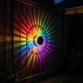thumbnail image 4 of Summercome Solar Mandala Lights Outdoor Wall, Seven-Color Changing Solar Peony Projector Light, Outdoor Waterproof Metal Fence Lights for Garden Post Patio Backyard Yard Decor, 4 of 7