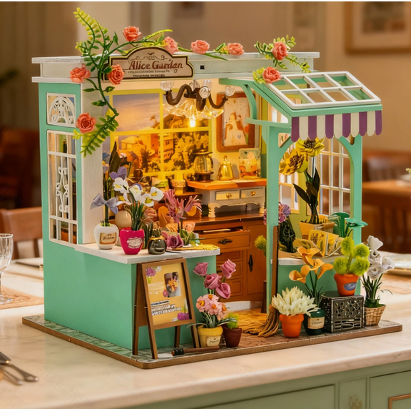 MOJINO Miniature House Kit Secret Garden DIY Birthday Gifts for Adult