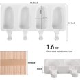 thumbnail image 2 of 3 Pack Large Popsicle Molds 4 Cavities Cake Pop Silicone Molds Oval Ice Cream Cakesicle Molds for Chocolate Baking with 100 Wooden Sticks, 2 of 6