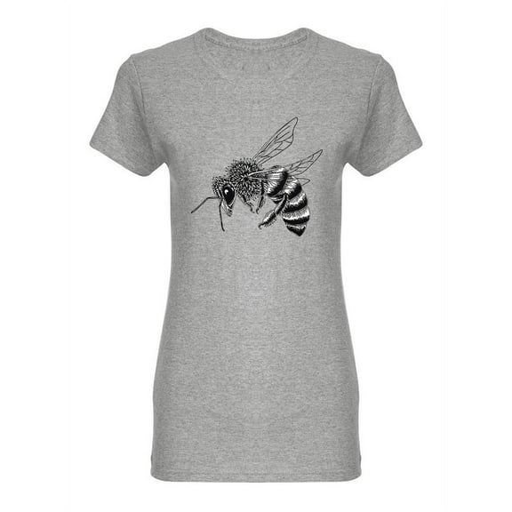 Bee Wasp Sketch T-Shirt Women -Image by Shutterstock, Female XX-Large