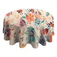thumbnail image 4 of Pioneer Flower Floral Print Pattern Round Tablecloth 60"x60",Wrinkle Wipeable Table Cloth for Kitchen Dining Room Picnic Patio Party, 4 of 6