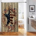 thumbnail image 5 of American Flag Shower Curtain, 4th of July USA Flag Western Texas Star Berry Wreath Independence Day Patriotic Rustic Farmhouse Bathroom Decor, Waterproof Fabric Shower Curtain, 72 X 72 Inch, 5 of 6