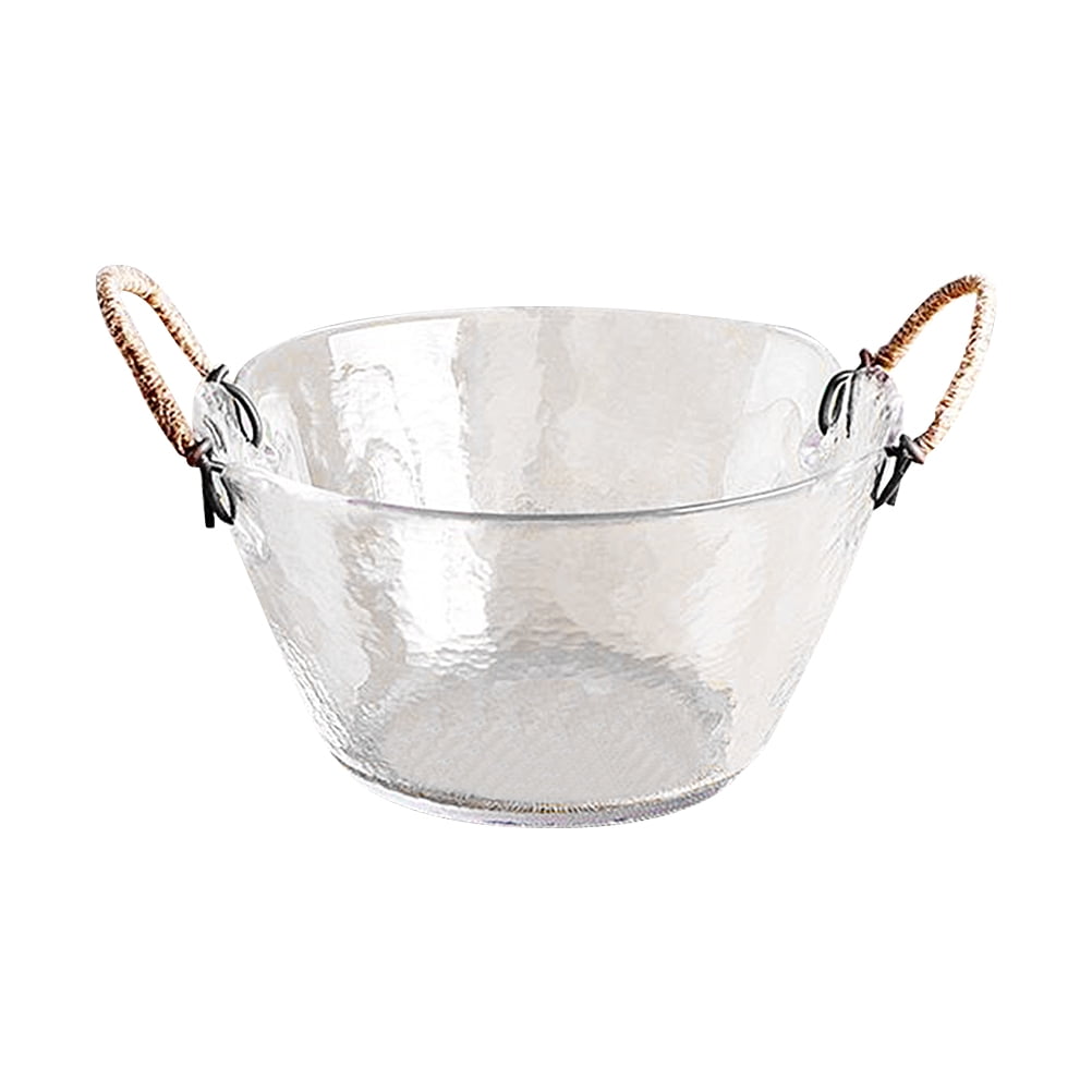 Glass Bowl Large Capacity Salad Bowl Kitchen Bowl Dessert Fruit Storage