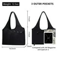 thumbnail image 2 of HAWEE Utility Shoulder Bag for Women Black Tote Purse with Wet Umbrella Pocket and Water Bottle Pocket Fits 13.3” Laptop, 2 of 7