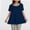 Navy blue, variant on Plus Size Tops for Women Short Sleeve Shirts Casual Summer Clothes Round Neck Tunics for Leggings