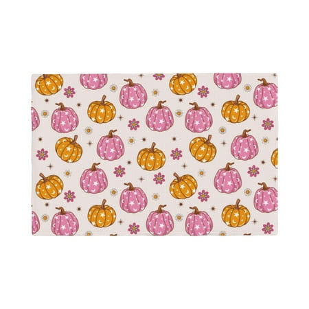 

Placemats Set of 4 Fall 70s Groovy Hippie 1 Heat Resistant Non - Slip Place mats Waterproof table mat for Kitchen Dining-6片装