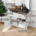 thumbnail image 5 of Smart FENDEE Farmhouse Kitchen Sideboard, Coffee Bar Cabinet with 2 Doors and 1 Drawers, White, 5 of 7