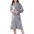 thumbnail image 2 of BONIXOOM Christmas Pajamas For Women Christmas Pajamas For Family Sleepwear Belt Long Sleeve Sleep Tops Solid Gray Free Size, 2 of 5