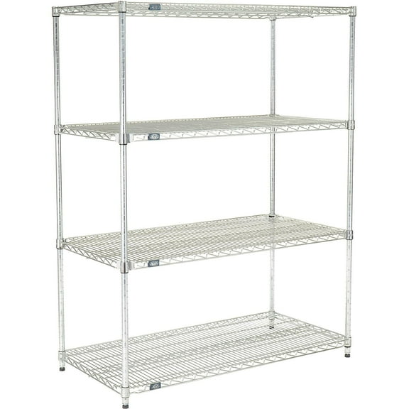 Nexel Quick Adjust Wire Shelving, Poly-Z-Brite, 36 x 24 x 86