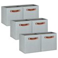 thumbnail image 1 of Pomatree Cubo de almacenamiento de 11 pulgadas – Paquete de 6 – Contenedores de almacenamiento de tela de lino para dormitorio, sala de estar, estantes de ropa y juguetes y organizador de armario; Asa, 1 of 1