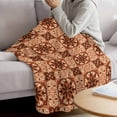 thumbnail image 3 of Orange Brown Flowers Blanket Soft Cozy Warm Throw Blanket for Couch, Plush Fuzzy Flannel Fleece Blankets for Sofa, Farmhouse Retro Abstract Floral Bed Blankets Lightweight Gifts for Women, 50"x80", 3 of 9
