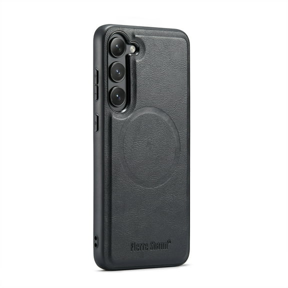 Magnetic Phone Case for Samsung Galaxy S23, Classic Business Shockproof Protective Compatible with MagSafe Charging PU Leather Back Case for Men Women for Samsung Galaxy S23 - Black