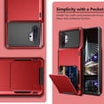 thumbnail image 6 of Case for Galaxy Note 10+ 10 Plus Case Wallet 4-Slot Pocket ID Card Holder Scratch Resistant Dual Layer Protective Bumper Rubber Armor Hard Shell Cover for Samsung Galaxy Note 10 Plus Red, 6 of 12