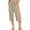 Beige, variant on SwiftWear Women's Comfort Fit Capri Pants - Ccotton Straight Wide Leg Capris with Drawstring & Pockets, Relaxed S-3XL