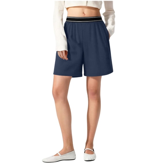 Hurxie Women's 5" Hiking Shorts UPF 50 Quick Dry Lightweight Athletic Running Golf Summer Casual Shorts with Pockets Navy,2XL